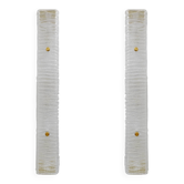 Pair of Art Decò Style Brass and Textured Murano Glass Sconces
