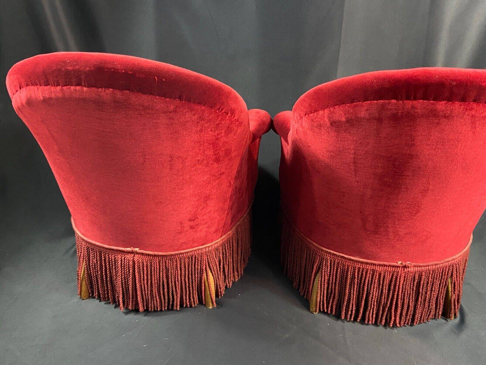 Pair of Napoleon III style toad armchairs