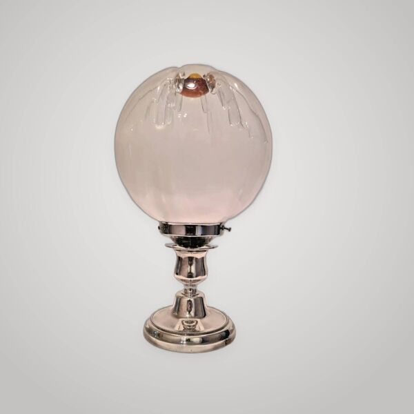 Lampe italienne verre Murano, métal argente par Toni Zuccheri pour Mazzega
