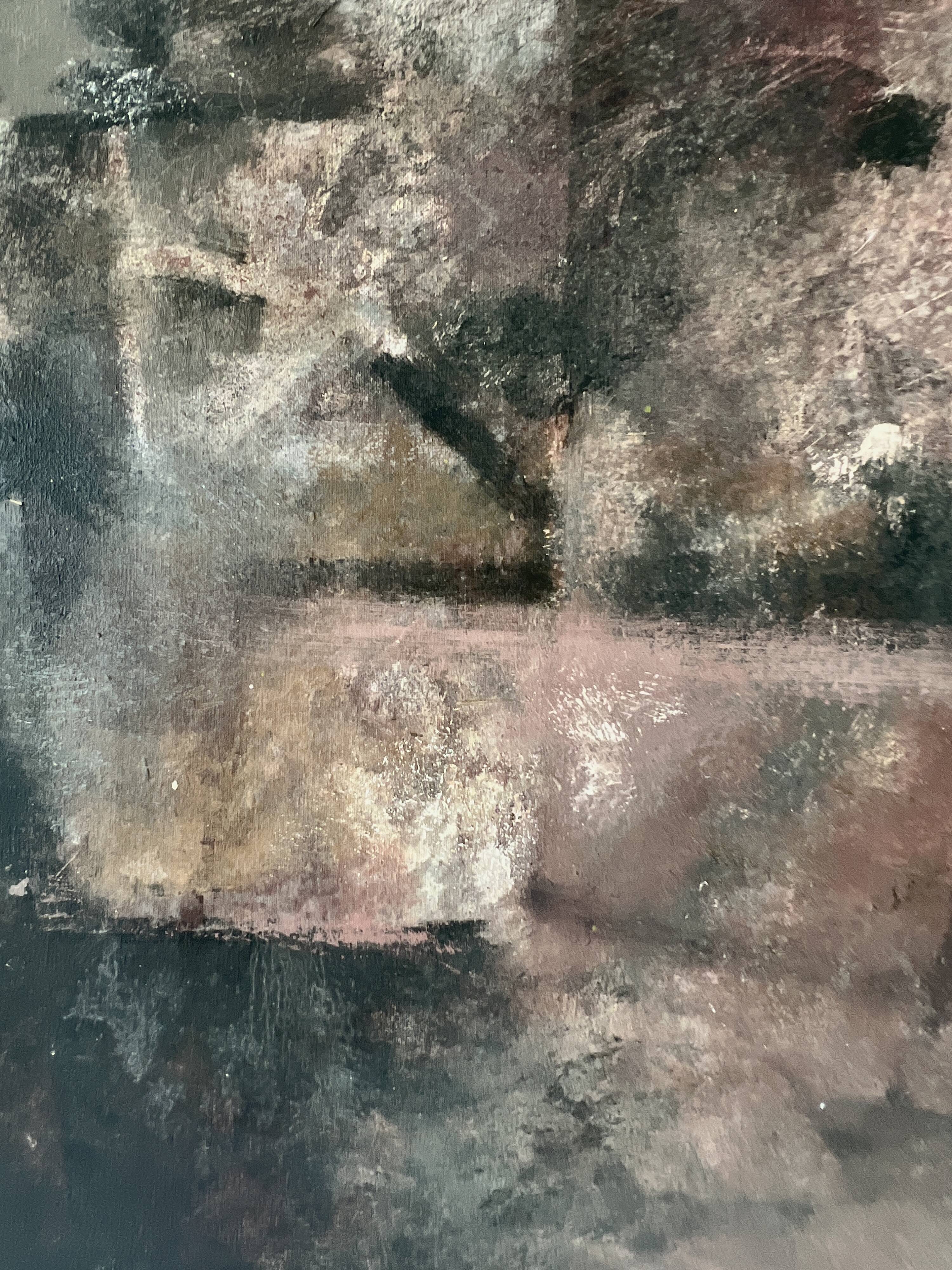 Contemporary abstract and textured tableau, painting on canvas 20th century.