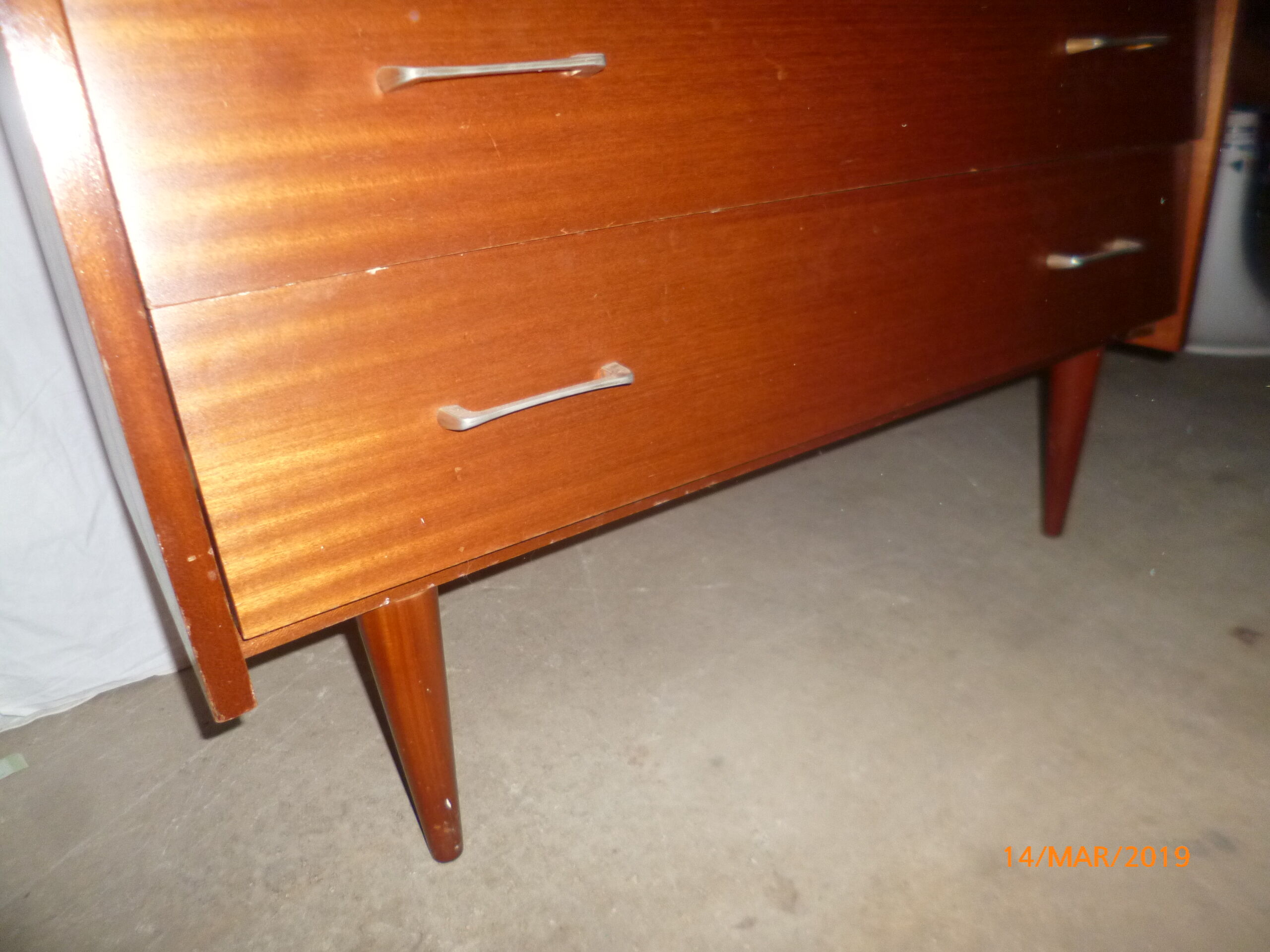 Chest of drawers vintage feet compass 1960