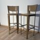 Pair of leather stools Enrico Pellizoni