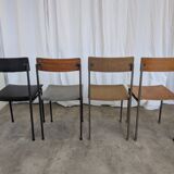 Set of 4 - Mix & Match Vintage Industrial Dining Chairs - 1970s Stol Kamnik