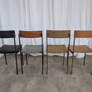 Set of 4 - Mix & Match Vintage Industrial Dining Chairs - 1970s Stol Kamnik