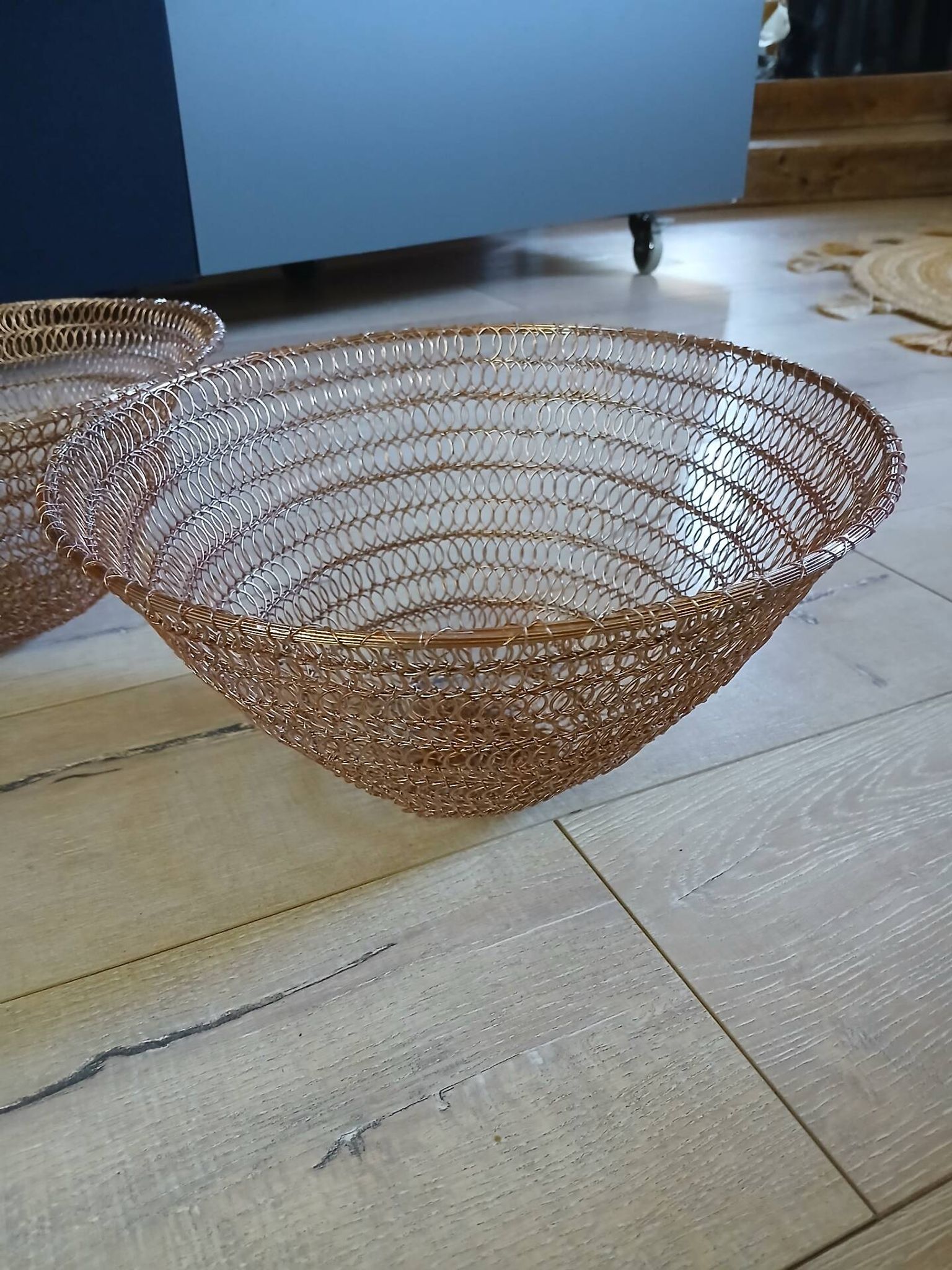 2 metal wire fruit baskets