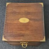 Table de chevet en bois vintage de campagne militaire par Reprodux England