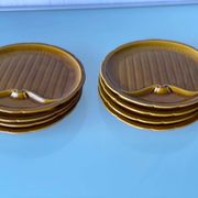 Set of 8 flat asparagus plates in Gien porcelain