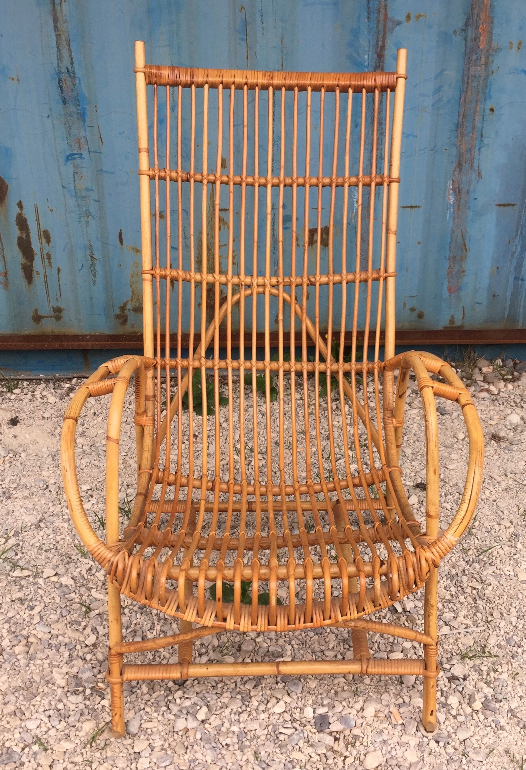 Low seated rattan chair