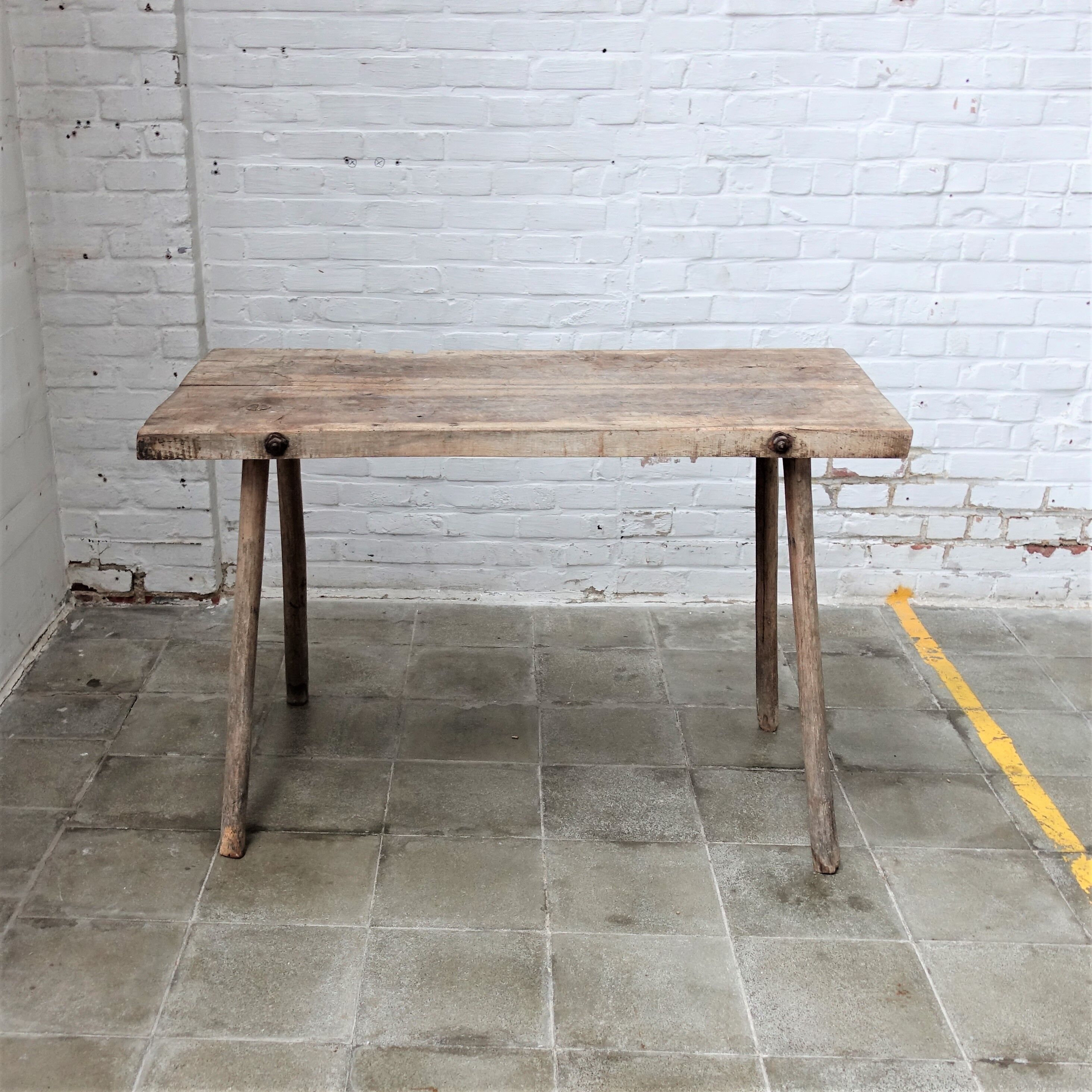 Antique butcher table