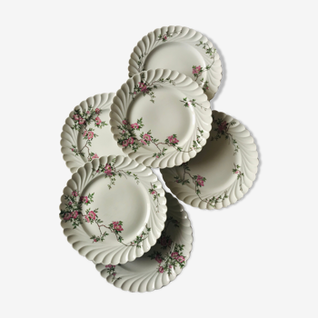 Lot de six assiettes plates en porcelaine Haviland