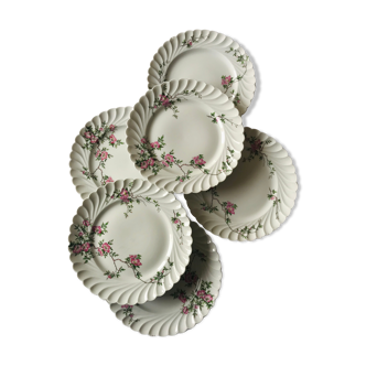 Lot de six assiettes plates en porcelaine Haviland