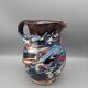 Pitcher broc cruche multicolored coulure in glazed terracotta 2 liters