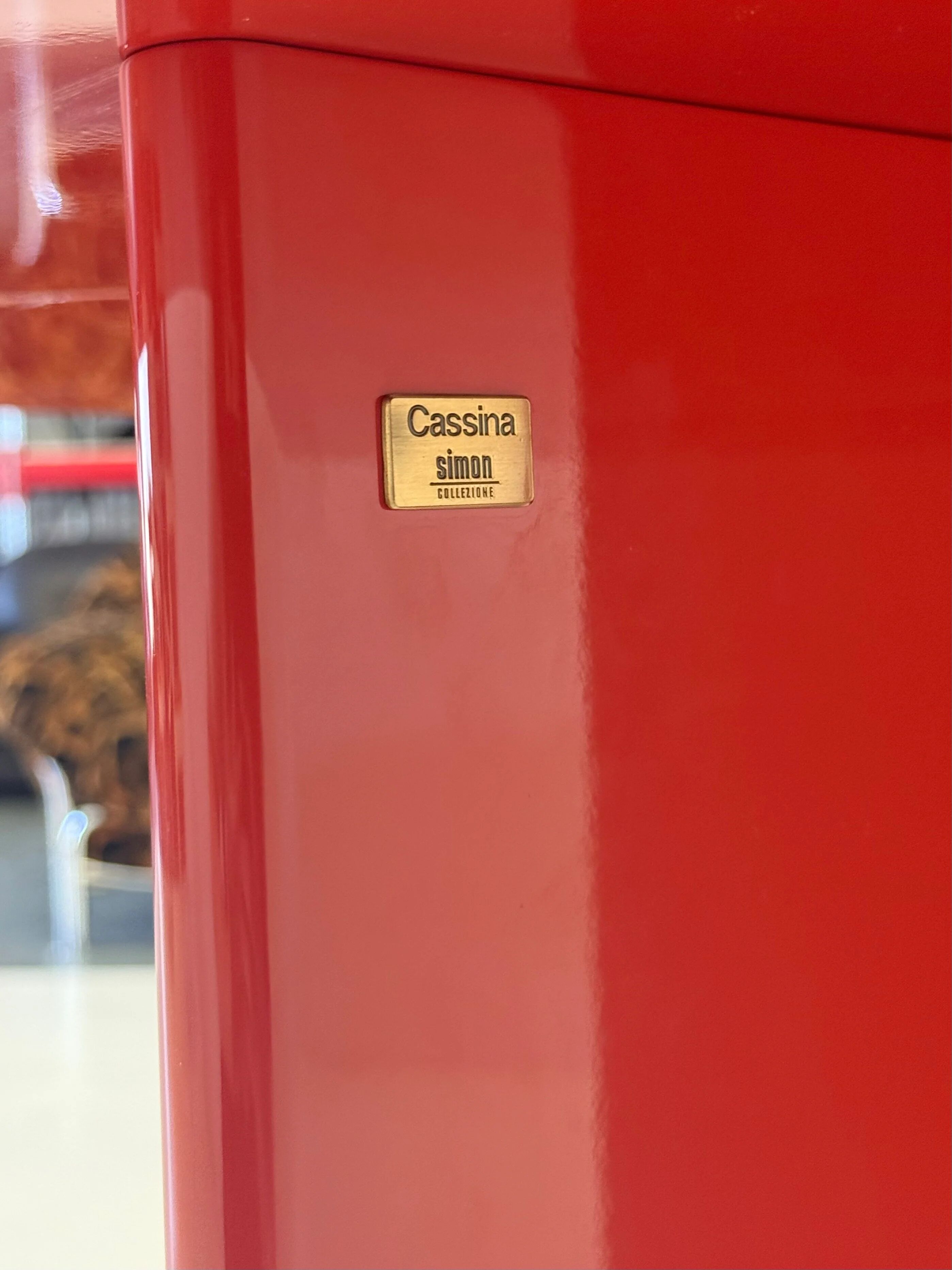 Antella dining table / console table by Kazuhide Takahama for Cassina in red