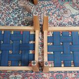 Vintage oak 2 seater bench and footrest