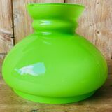 Green and white opaline lampshade from the 70s.