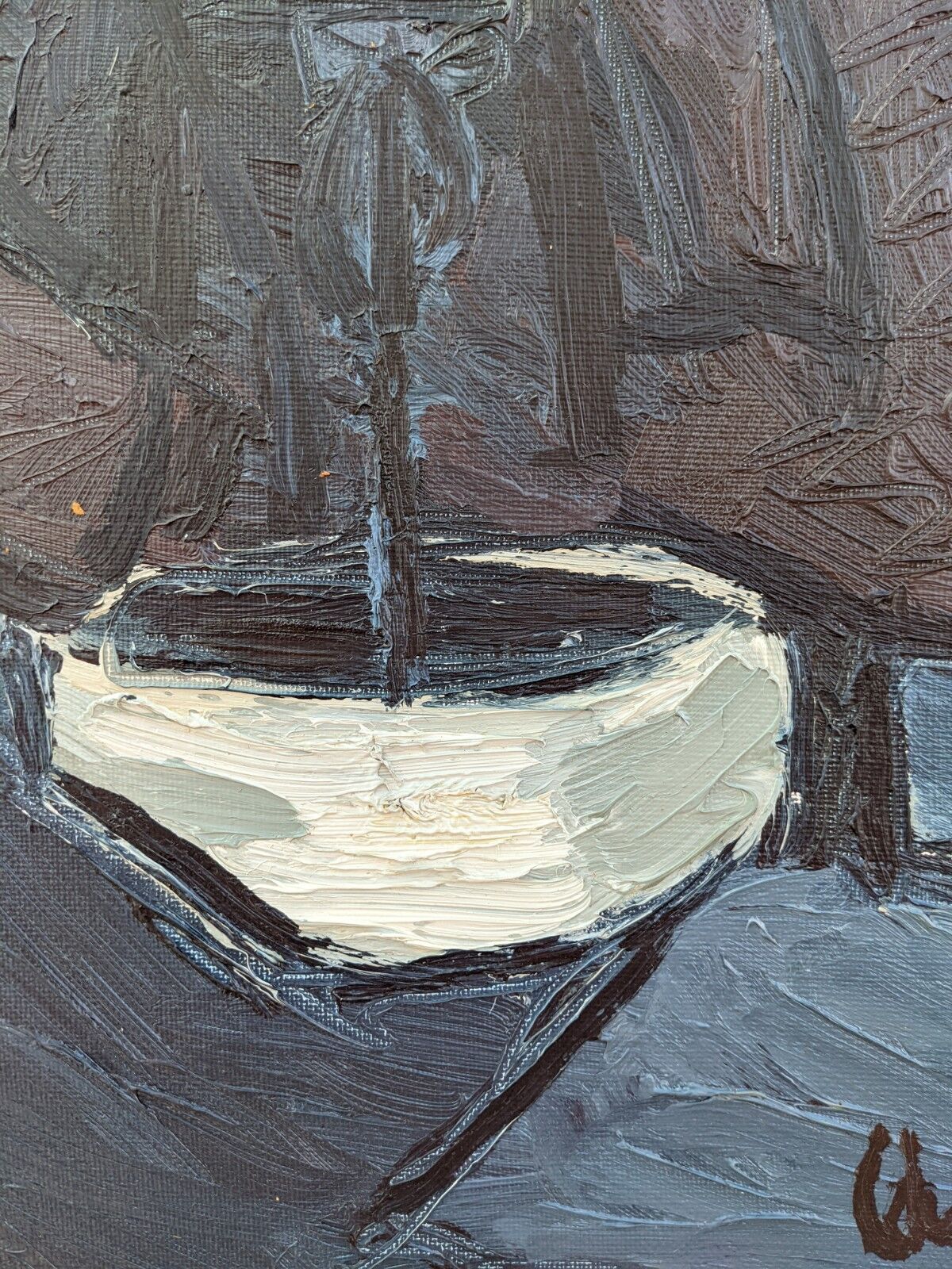 Mid 20th Century "Lady With Bowl" Swedish Figurative Portrait Oil Painting, Framed