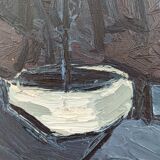 Mid 20th Century "Lady With Bowl" Swedish Figurative Portrait Oil Painting, Framed