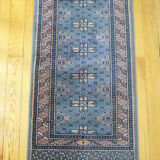Wool carpet 60 x 120 blue with stars