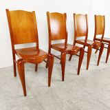 Set of 4 wood dining chairs by Philippe Starck 1989