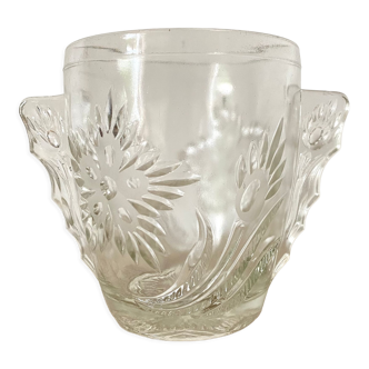 Art Deco chiseled glass ice bucket