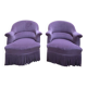 Pair of toad armchairs – Napoleon III style – Purple velvet – 19th century