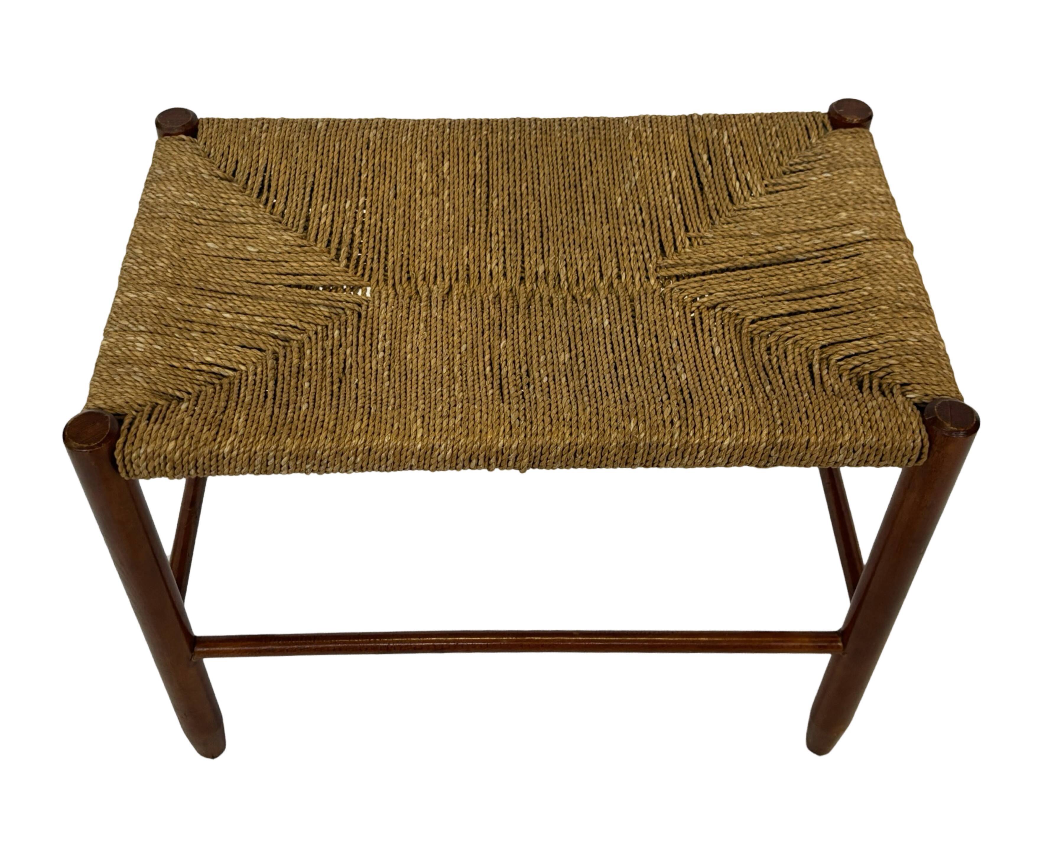 Vintage Stool Danish Papercord Rope Stool Mid Century Ottoman