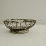 Small basket / tidy - silver metal - apple