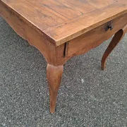 Rustic Louis XV farmhouse table in cherry wood, 1900s.