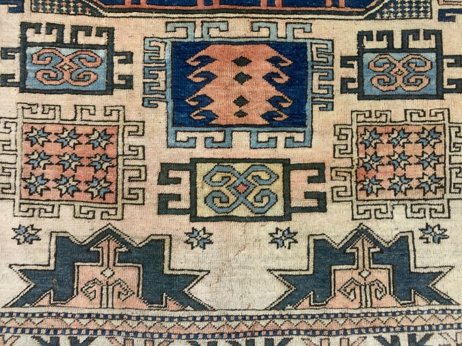 Old Turkish Kazak Rug Oriental 240x165 cm vintage carpet, Tribal Handwoven