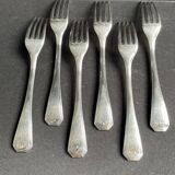 6 fourchettes Christofle America chiffrées George V
