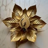 Paire d’appliques fleur dorées