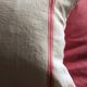 Former flax torchon cushion red stripes monogram b
