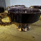 6 tasses à thé en céramique Maius-Giuge Vallauris