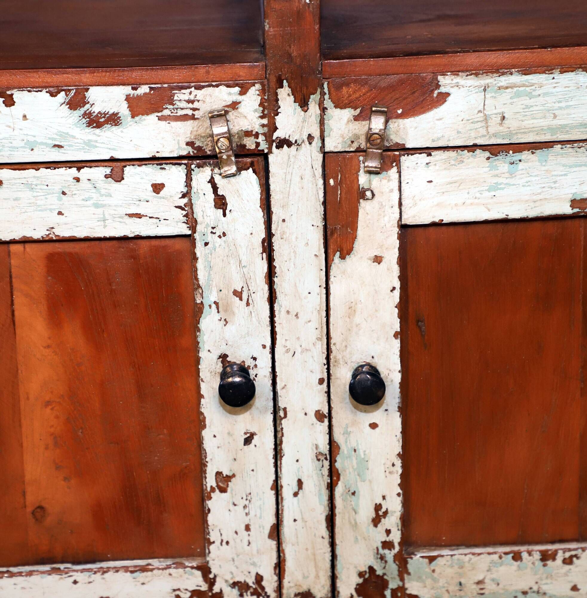 Old Burmese teak craft furniture with original blue patina