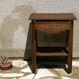 1940s bedside table in solid oak