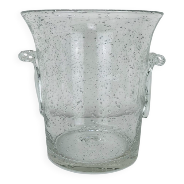 Seau à glace verre bullé Biot vintage