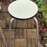 Vintage stackable stools Formica beige 1960