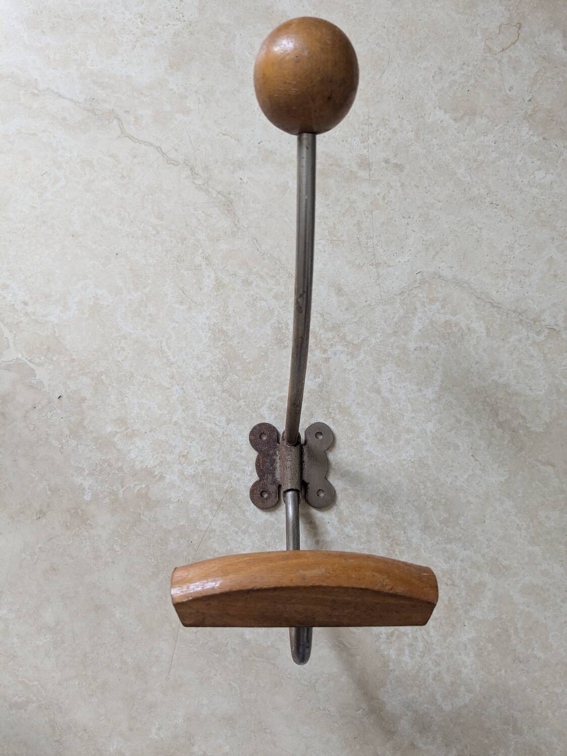 Three vintage coat hooks