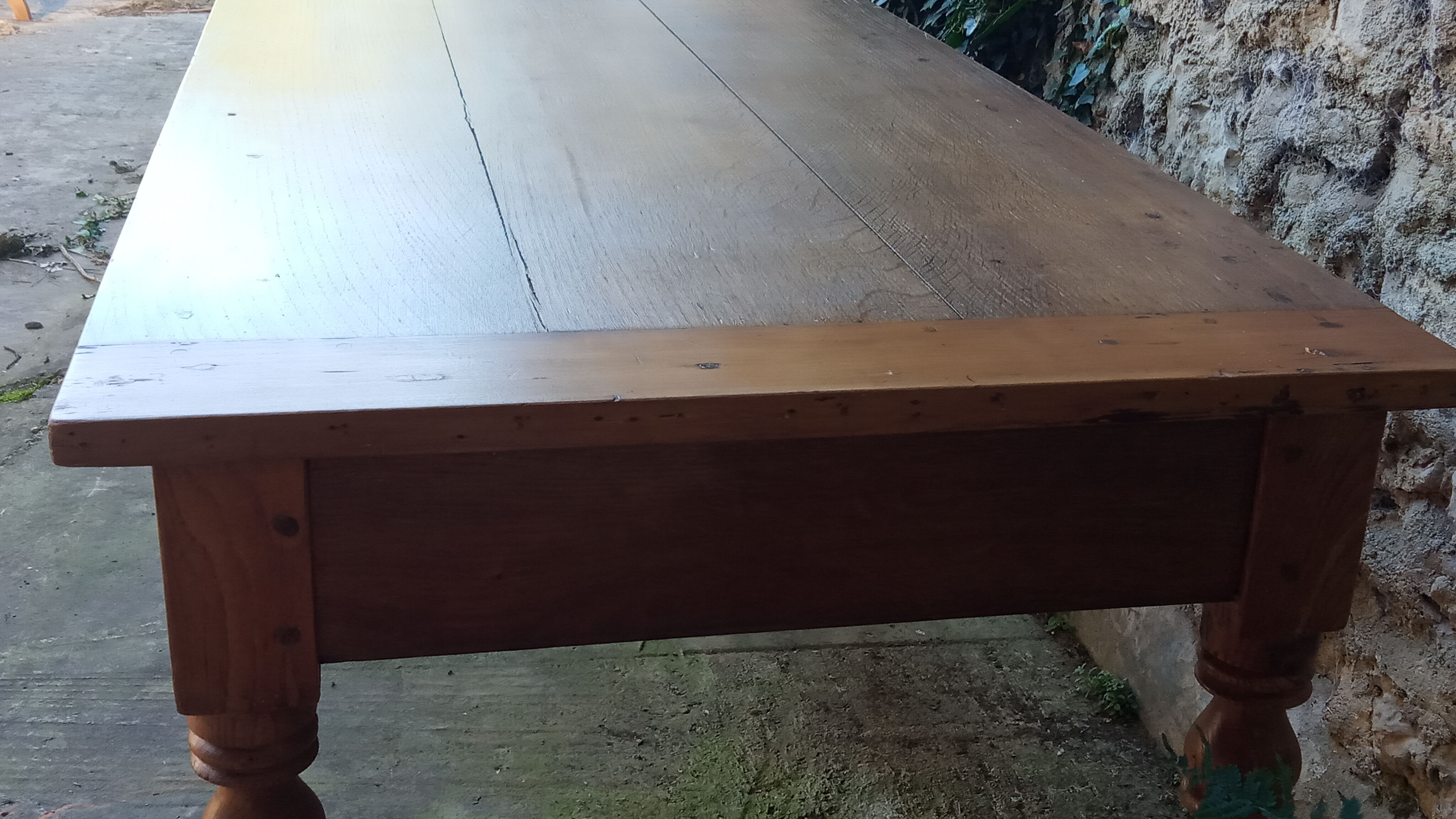 Oak farmhouse table turned legs