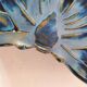Vintage blue enameled ceramic butterfly box signed alpho