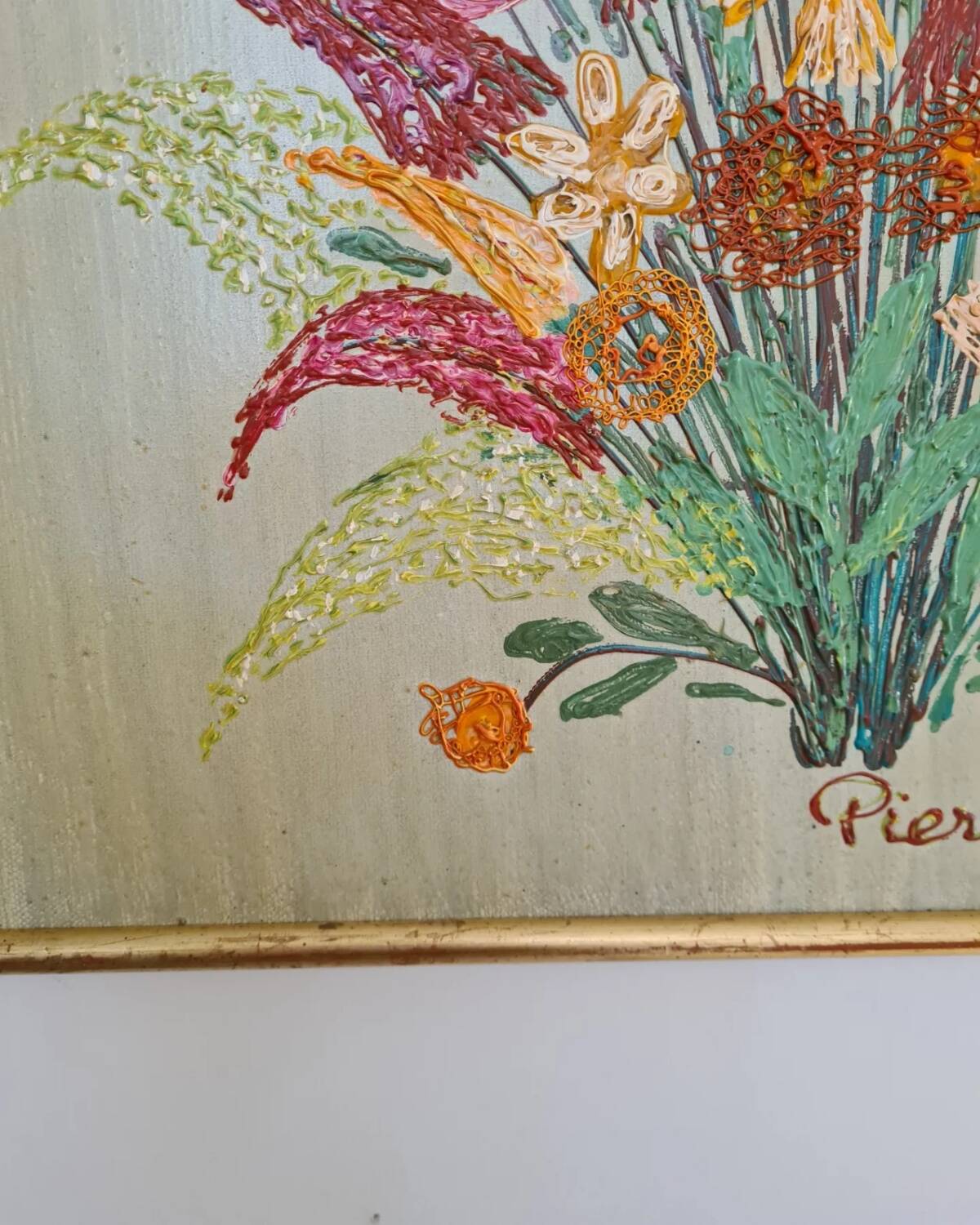 Oil on burlap and frame