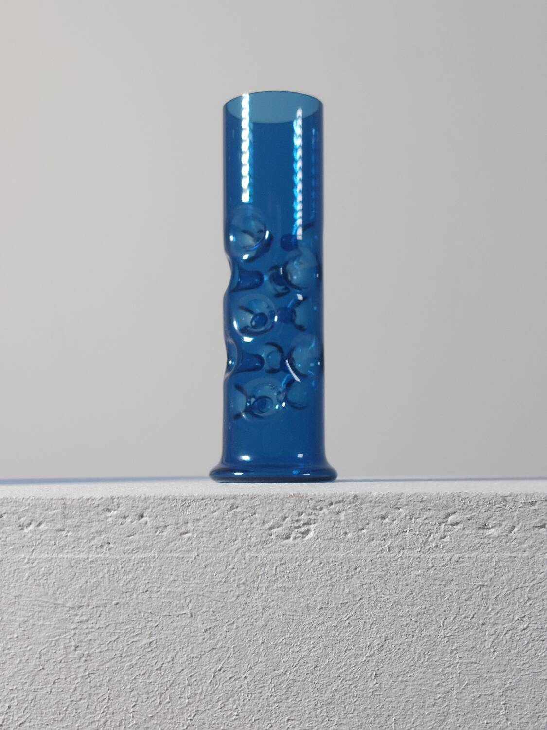 Vintage mid-century trio of handcrafted glass vases from Lauscha, Thuringia.