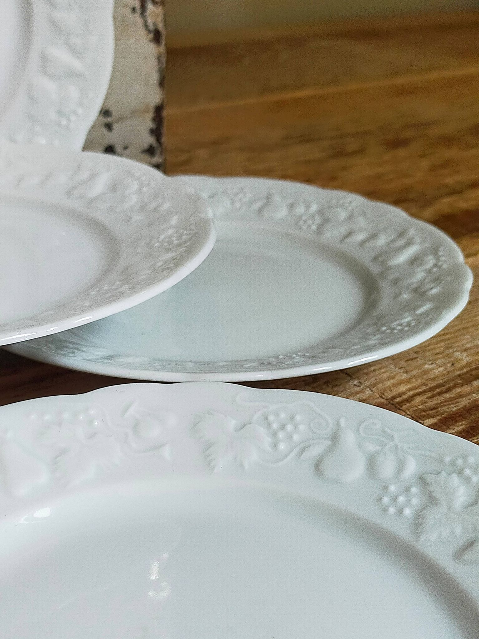 Six vintage Philippe Deshoulières Limoges California porcelain bread plates