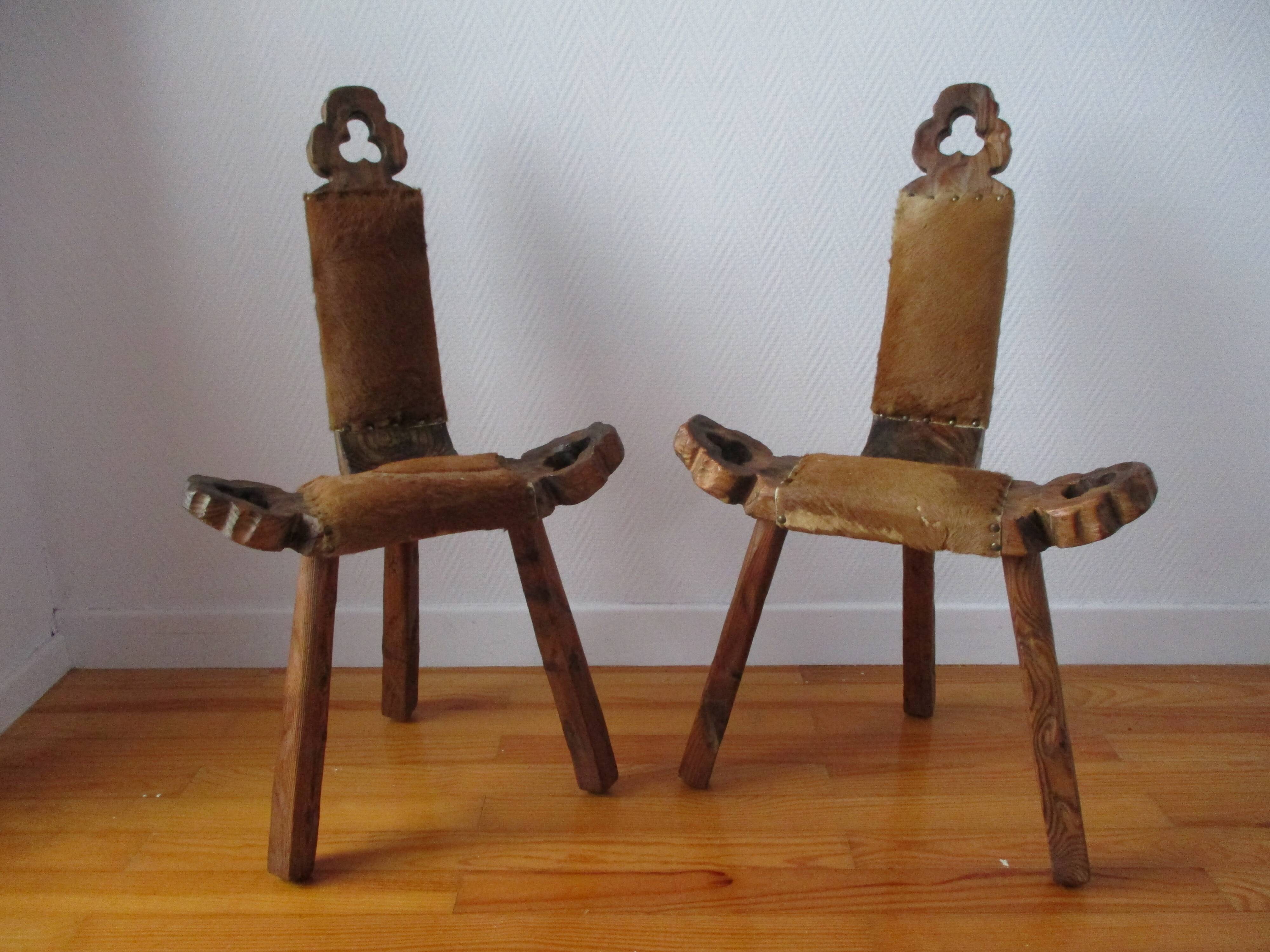Brutalist tripod stools