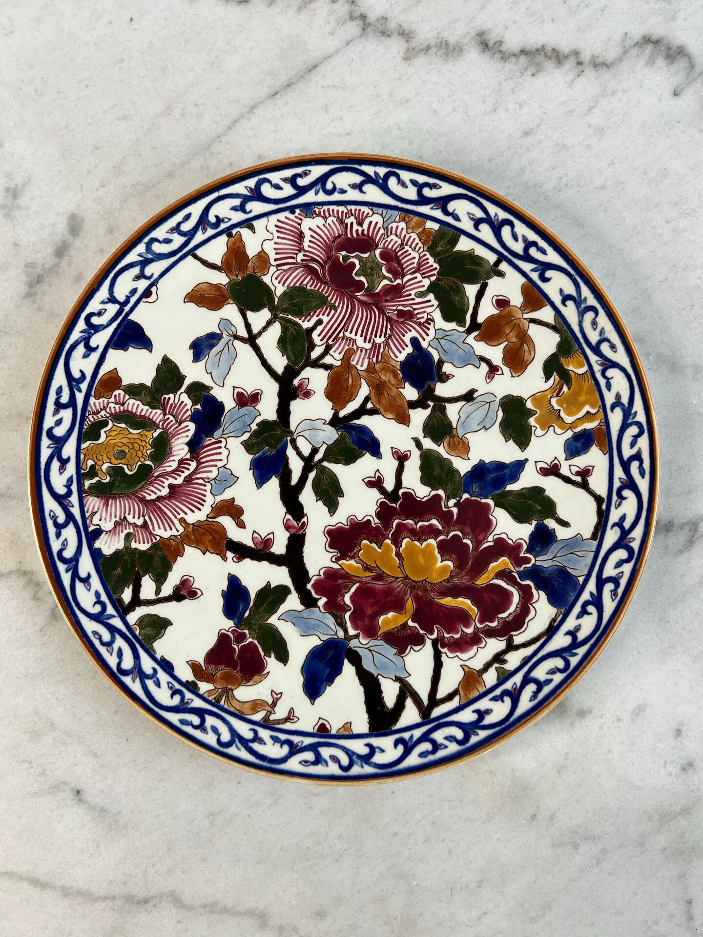 Gien — pivoine collection, hand-painted presentation plate