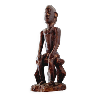 Dogon Wooden Statue or Sculpture Sitting Man Mali African Tribal Art