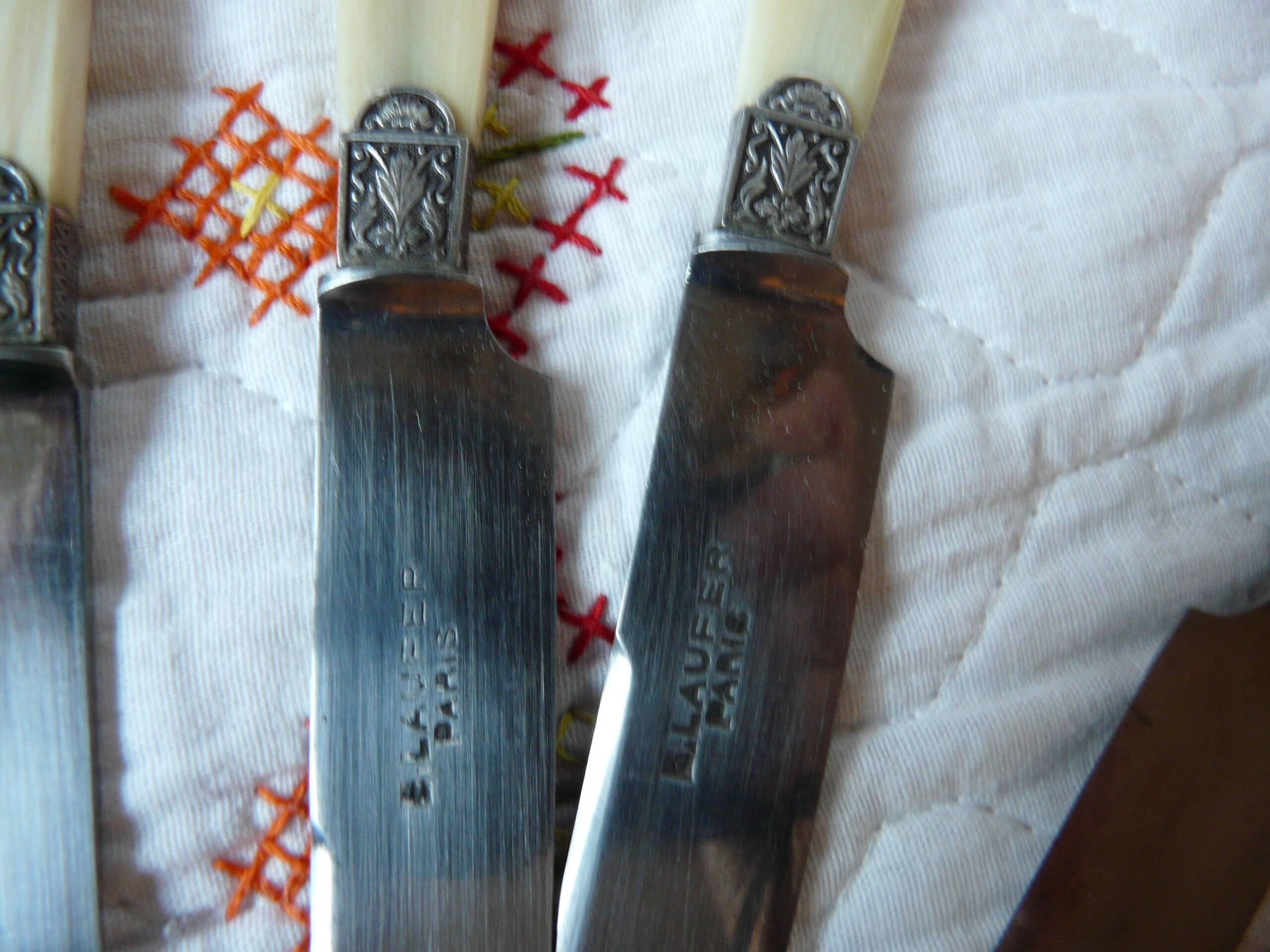 Laufert 12-piece dessert or cheese knife set with silver ferrule