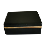 Black leather faux leather box