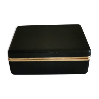 Black leather faux leather box
