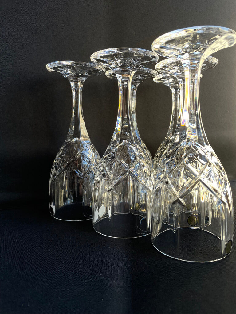 Bohemia - glasses on foot (6) - Modern mid-century - Lead crystal 24% Pbo